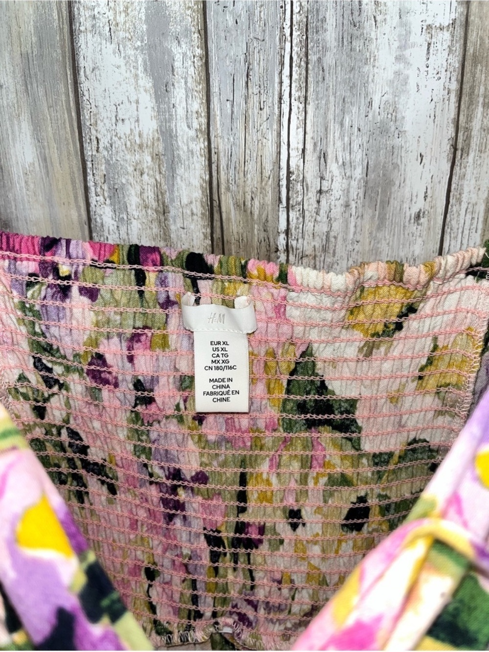 H&M Floral Puff Sleeve Mini Dress Cottagecore Square Neck XL - Picture 7 of 8